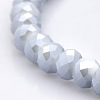 Full Rainbow Plated Faceted Rondelle Imitation Jade Glass Beads Strands GLAA-A024D-FR02-1