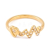 304 Stainless Steel with Rhinestone Heartbeat Finger Ring for Women RJEW-C086-16-G-2