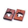 Autumn Theme Natural Sandalwood Pendants WOOD-F009-01-2