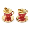 Brass Enamel 3D Cup Charms KK-I371-36G-02-1