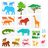 16Pcs 16 Styles Animal PET Hollow Out Drawing Painting Stencils DIY-WH0394-0114-1