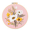 DIY Flower & Leaf Pattern Embroidery Kits SENE-PW0005-004E-1