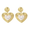 Rack Plating Heart Brass Dangle Stud Earrings EJEW-H143-16G-4