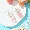 Natural Rose Quartz Chip & Natural Quartz Dangle Earrings for Women EJEW-TA00560-01-2