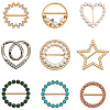 9Pcs 9 Styles Alloy Buckles AJEW-GF0011-32-1