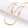 Brass Flat Snake Chain Necklaces for Women Men NJEW-N054-04G-1