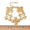 304 Stainless Steel Textured Religion Cross Link Chain Bracelets SA-CBA3E4B-02G-5