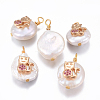 Natural Cultured Freshwater Pearl Kitten Pendants PEAR-E013-33E-2