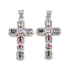 Brass Micro Pave Cubic Zirconia Pendants CU-CBADC6C-12P-03-1