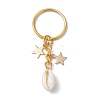 Iron with Natural Cowrie Shell Keychain KEYC-JKC00854-1