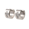304 Stainless Steel Cubic Zirconia Hoop Earrings for Women SA-CBAF36C-02C-P-2