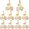 10Pcs Brass Micro Pave Cubic Zirconia Charms KK-BBC0019-45-8