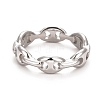 Non-Tarnish 304 Stainless Steel Coffee Bean Chain Shape Open Cuff Ring for Women RJEW-C025-33B-P-2