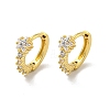 Brass Micro Pave Cubic Zirconia Hoop Earring EJEW-C088-03B-G-1