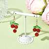 Natural Carnelian Grapes Dangle Earrings EJEW-JE05689-01-2