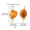 Natural Topaz Jade Connector Charms PALLOY-YW0001-55-4