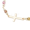 304 Stainless Steel Tiny Cross Link Bracelets BJEW-JB13244-02-3