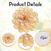 Flower Cloth Rhinestone Broochs JEWB-WH20009-06P-04-4