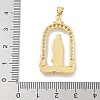 Brass Micro Pave Clear Cubic Zirconia Pendants KK-M300-11G-3