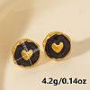 304 Stainless Steel Heart Stud Earrings OA9161-3-2