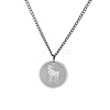 Stainless Steel 12 Constellation Pendant Necklaces for Sweater FZ0908-8-1