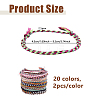 40Pcs 20 Colors Adjustable Cotton Cord Bracelets Braided for Men Women BJEW-DC0001-26-2