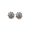 Brass Micro Pave Clear Cubic Zirconia Bead Caps KK-Z126-24P-1