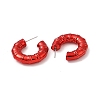 Bamboo Ring Acrylic Stud Earrings EJEW-P251-09-3