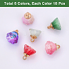 CHGCRAFT 108Pcs 6 Styles Imitation Jade & Transparent Spray Painted Glass Charms GLAA-CA0001-39-4