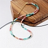 Bohemian Style Natural African Turquoise(Jasper) & Rhodonite & Red Aventurine & Aquamarine Faceted Round Beaded Necklaces for Women EF1114-3