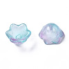 Transparent Two Tone Spray Painted Glass Beads GLAA-Q089-002B-002-4