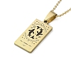 304 Stainless Steel Black Enamel Rectangle with Constellation Pendant Necklaces LS-NJEW-I128-01H-1