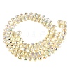 Electroplate Transparent Glass Beads Strands EGLA-N057-01A-04-2