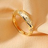 Flower Pattern Brass Micro Pave Clear Cubic Zirconia Finger Rings FS-WGC0799-01-4