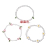 3Pcs 3 Colors Acrylic Charms Bracelets Sets for Women X1-BJEW-TA00577-02-4