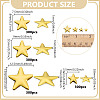 1200Pcs 4 Styles Aluminum Hotfix Iron On Star Studs FIND-NB0006-17G-2