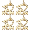 Beebeecraft 8Pcs Mother's Day Rack Plating Brass Charms KK-BBC0013-94-1