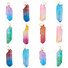 20Pcs Natural Dyed Quartz Pendants PALLOY-TAC0246-2