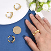 4Pcs 304 Stainless Steel Flower Open Cuff Ring Findings STAS-ME0003-07-3