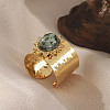 Oval Natural Labradorite Finger Rings WG460C0-01-1