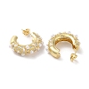 Brass Pave Cubic Zirconia Stud Earrings EJEW-M258-14G-2