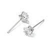 SHEGRACE Brass Clear Cubic Zirconia Square Stud Earring Findings XGR0103P-115P-2