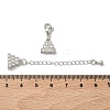 Brass Micro Pave Clear Cubic Zirconia Chain Extender KK-Z143-10P-3