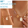 24Pcs 6 Styles Electroplated Natural Mixed Shell Pendants SSHEL-ME0001-03-5