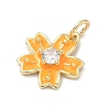 Brass Pave Clear Cubic Zirconia Pendants KK-H255-06G-03-2