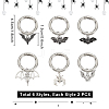 12Pcs 6 Styles Bat Alloy Shoes Charms HJEW-PH01975-2