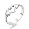 Non-Tarnish 304 Stainless Steel Hand Heart Cuff Rings RJEW-N038-121P-1