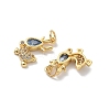 Brass Micro Pave Cubic Zirconia Pendants KK-P325-37G-2