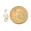 Natural Cultured Freshwater Pearl Beads Links Connectors X1-PALLOY-JF00941-02-4