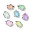 UV Plating Alloy Mixed Color Glass Rhinestone Pendants FIND-B039-03P-1